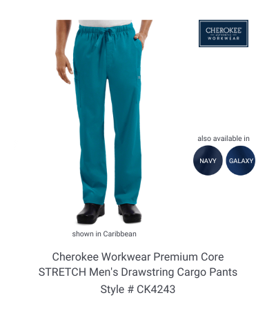 Cherokee Workwear Premium Core Stretch Men's Drawstring Cargo Pants #CK4243